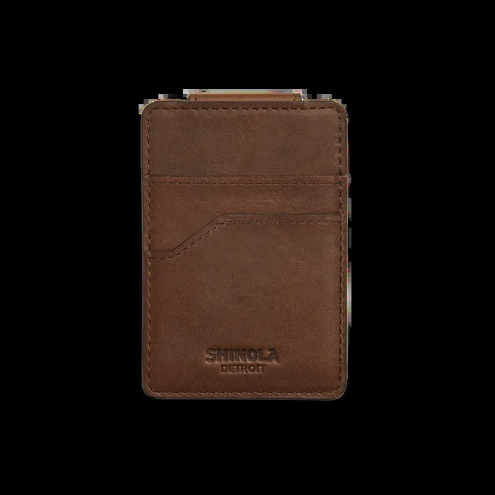 Magnetic Money Clip Card Holder – Medium Brown