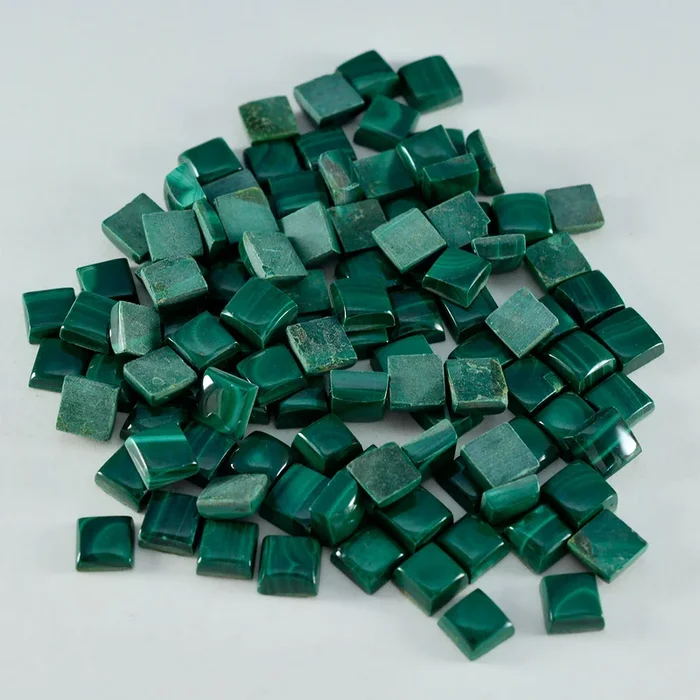 Malachite 10PC Tiny 5×5 MM Square Cabochon Green Fine semi Precious Gems