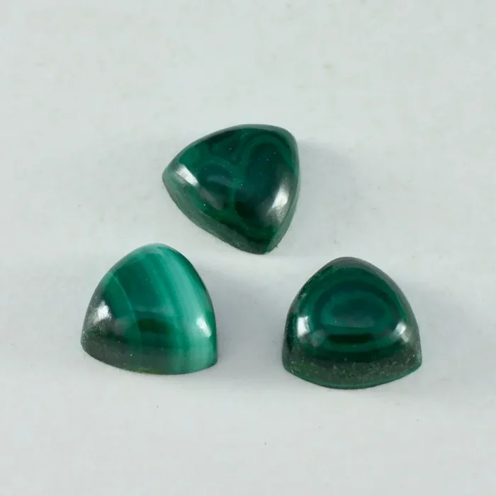 Malachite 1PC Large 11×11 MM Triangle Cabochon Green High-Quality semi Precious Loose Gemstones