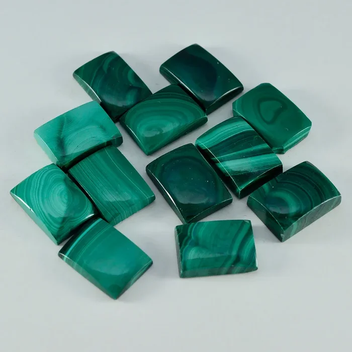 Malachite 1PC Small 6×9 MM Emerald Cabochon Green Sparkling semi Precious Loose Gemstone