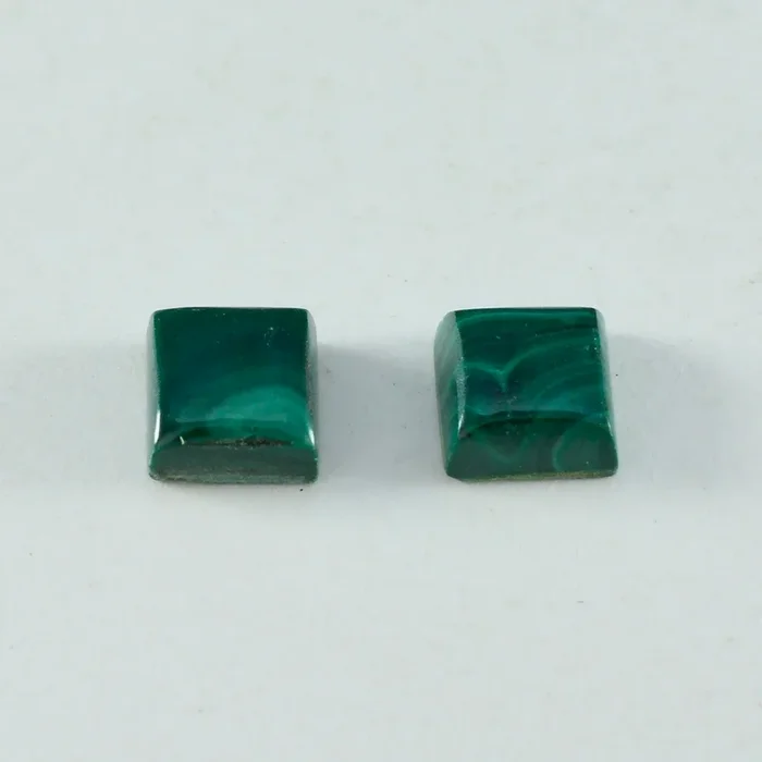 Malachite 1PC Small 8×8 MM Square Cabochon Green Genuine semi Precious Loose Gemstones