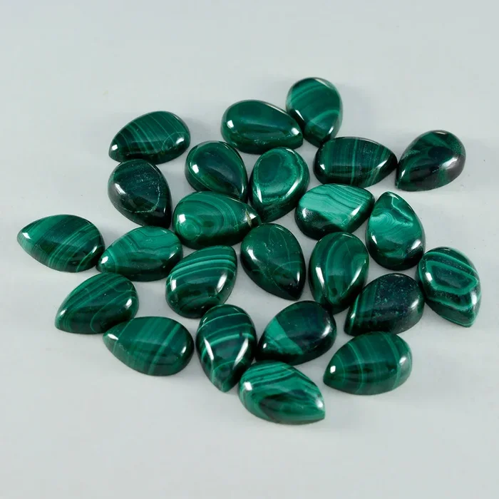 Malachite 1PC Tiny 5×7 MM Pear Cabochon Green Natural semi Precious Loose Gemstone