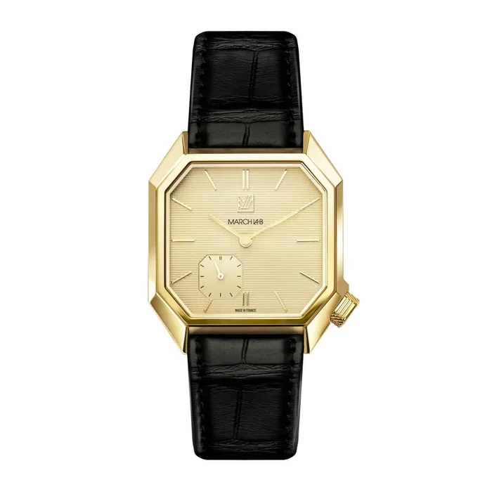MANSART Golden Hour by March LA.B: 35 mm gold-plated automatic watch with two interchangeable dials and Swiss La Joux-Perret mov
