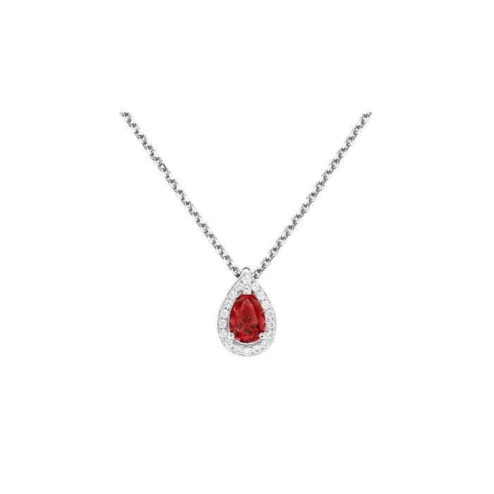 Marceau necklace in white gold and pear-cut rubies | LEPAGE