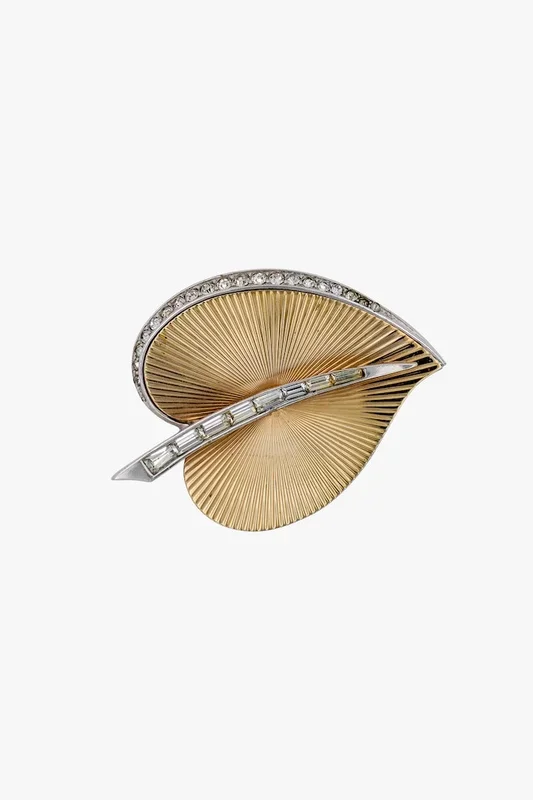 Marcel Boucher Brooch – Grooved Leaf