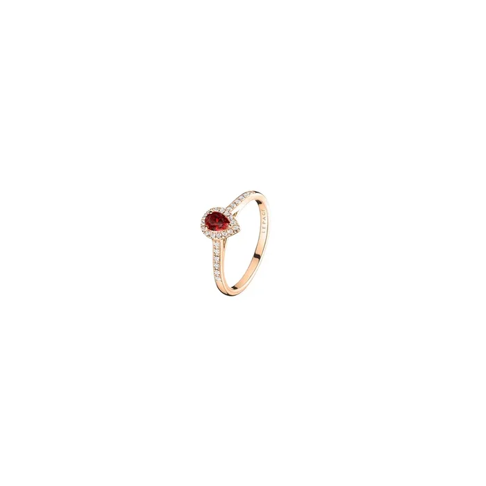 Marcel engagement ring rose gold pear cut ruby | LEPAGE