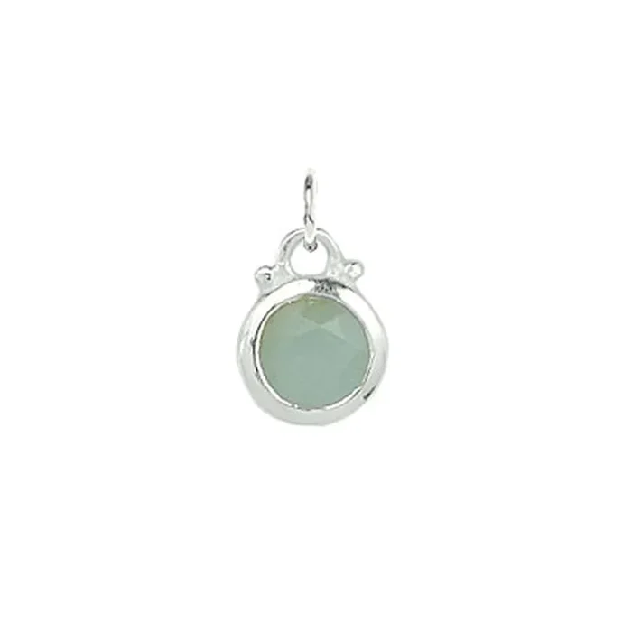 March — Aqua Chalcedony Birthstone Charm in Silver – FINAL SALE