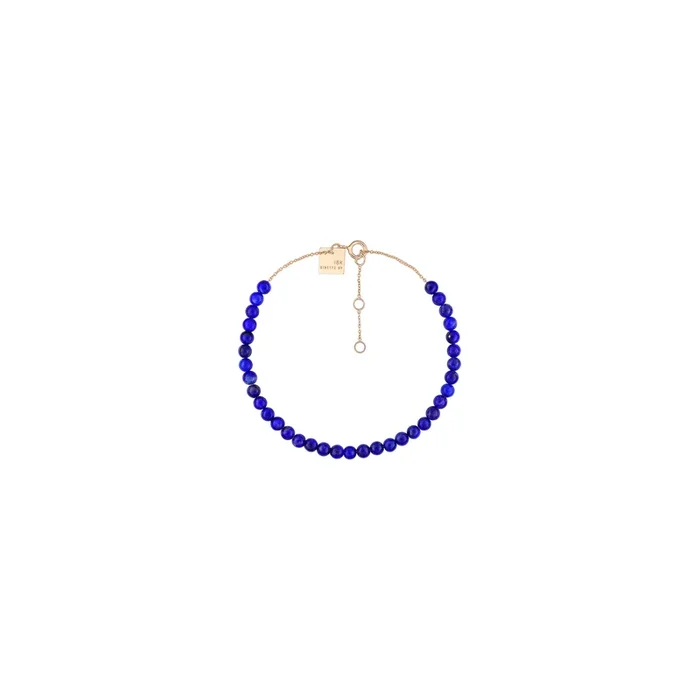 Maria Mini Bead bracelet in pink gold and lapis lazuli Ginette NY – Lepage