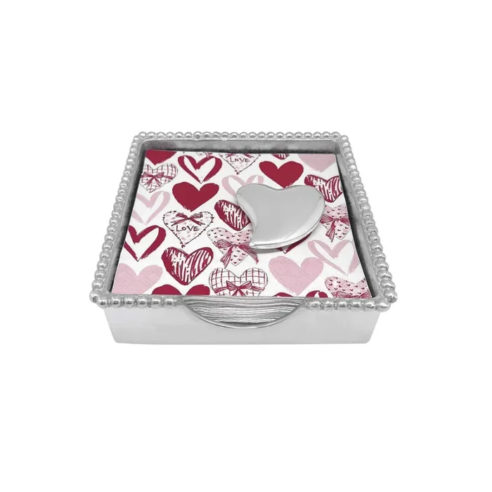 Mariposa Heart Beaded Napkin Box