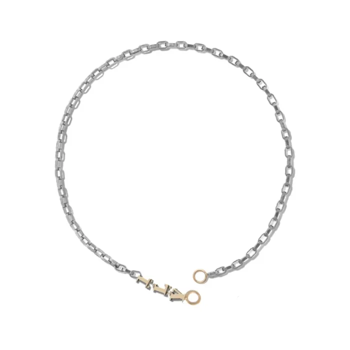 Marla Aaron Silver & 14K Gold “ILY” Talking Chain Bracelet