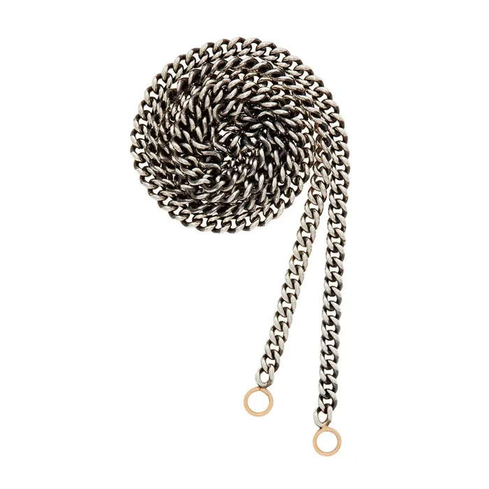 Marla Aaron Silver Heavy Curb Chain Necklace 17″