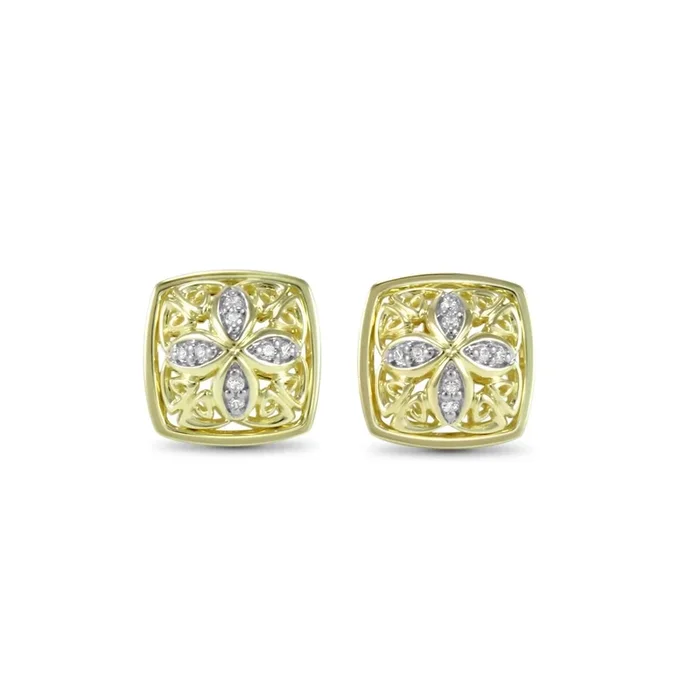 Marquise Pavé Stud Earring – 18K Gold Vermeil + CZ Blanc