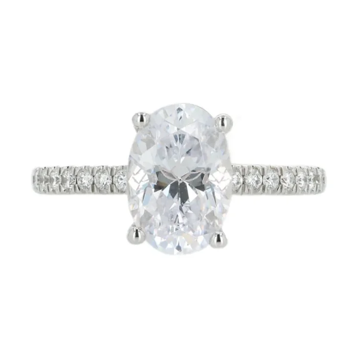 Martin Flyer 14k Gold Oval Diamond Hidden Halo Engagement Ring