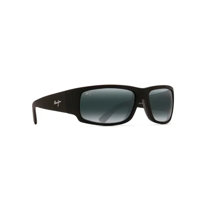 Maui Jim WORLD CUP Wrap Sunglasses – Matte Black Rubber