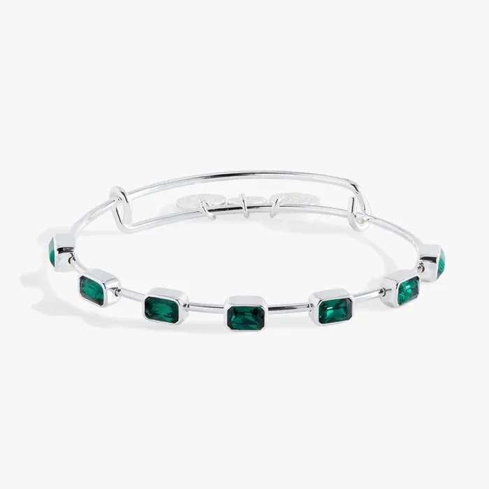 May Birthstone Emerald Cut Bangle