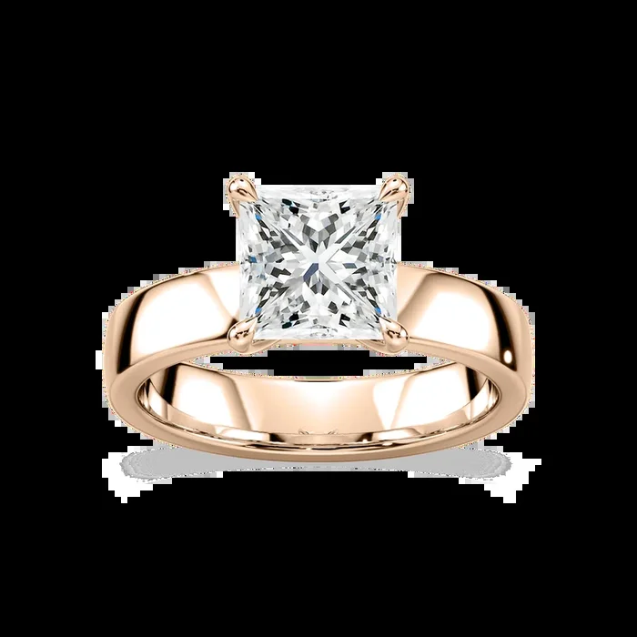 Maya Princess Lab Grown Diamond 4mm Cigar Band Solitaire Engagement Ring