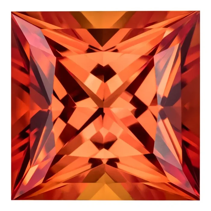 MD Fixed Princess Cut Pendant 0.5ct (4mm) – Padparadscha