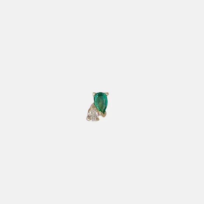 Me and You Emerald Stud