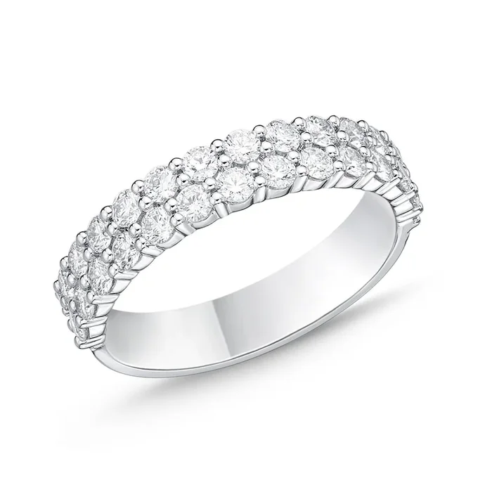 Memoire 18ct White Gold 1 Carat Diamond Paramount Half Round Eternity Ring 4.5mm