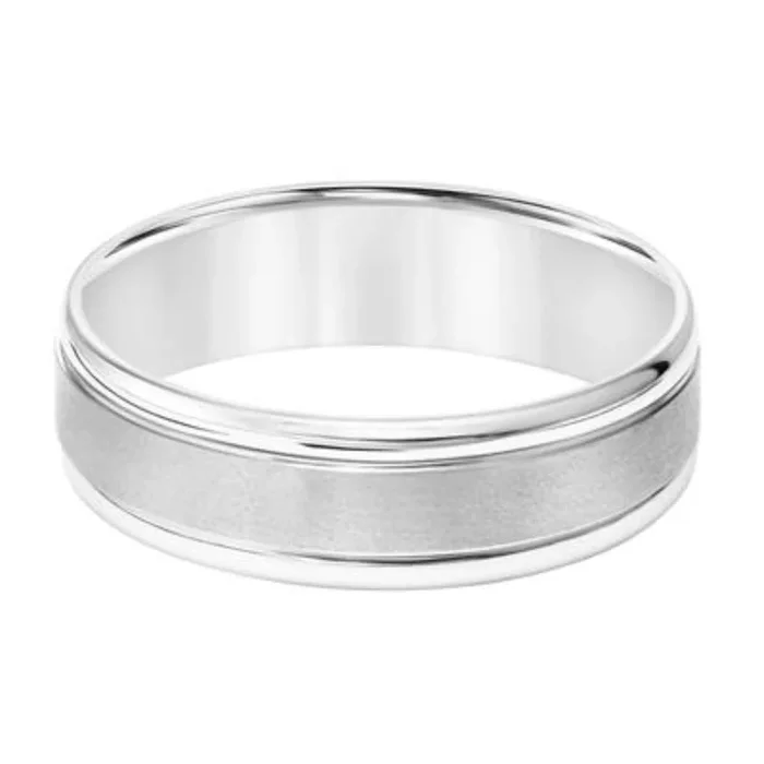 Men’s 6.5mm Platinum Brush Finish Wedding Band