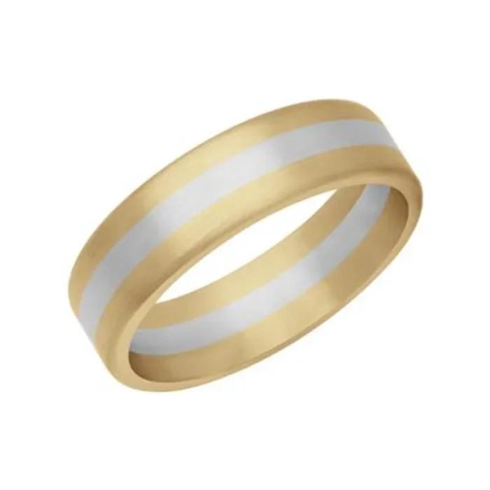 Men’s 6mm 18k & Platinum Three Layer Fusion Wedding Band