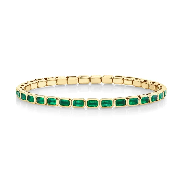 MEN’S EMERALD BEZEL STRETCH BRACELET
