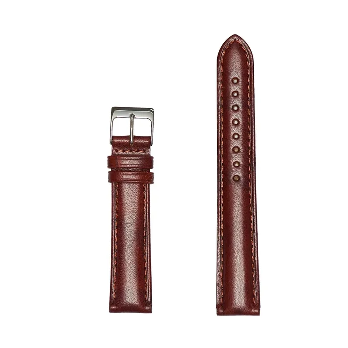 Men’s Genuine Burled Leather Watch Band – Chestnut
