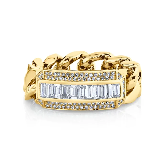 MEN’S MIXED DIAMOND LINK RING
