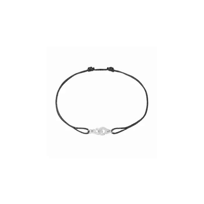 Menottes dinh van R6,5 bracelet in white gold on cord and diamonds 319212 – Lepage