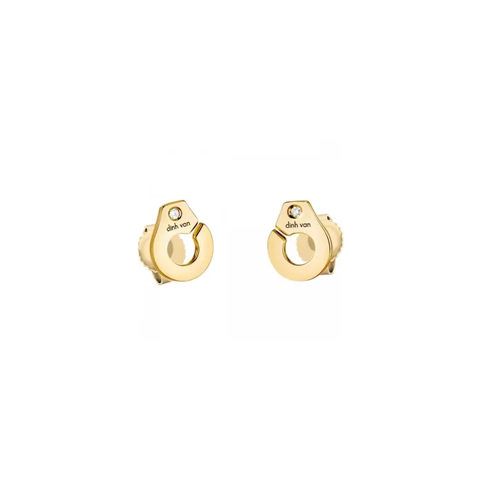 Menottes DINH VAN R7,5 single earring yellow gold diamonds| Lepage