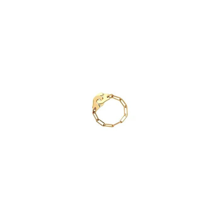 Menottes dinh van R7 ring in yellow gold on chain | LEPAGE