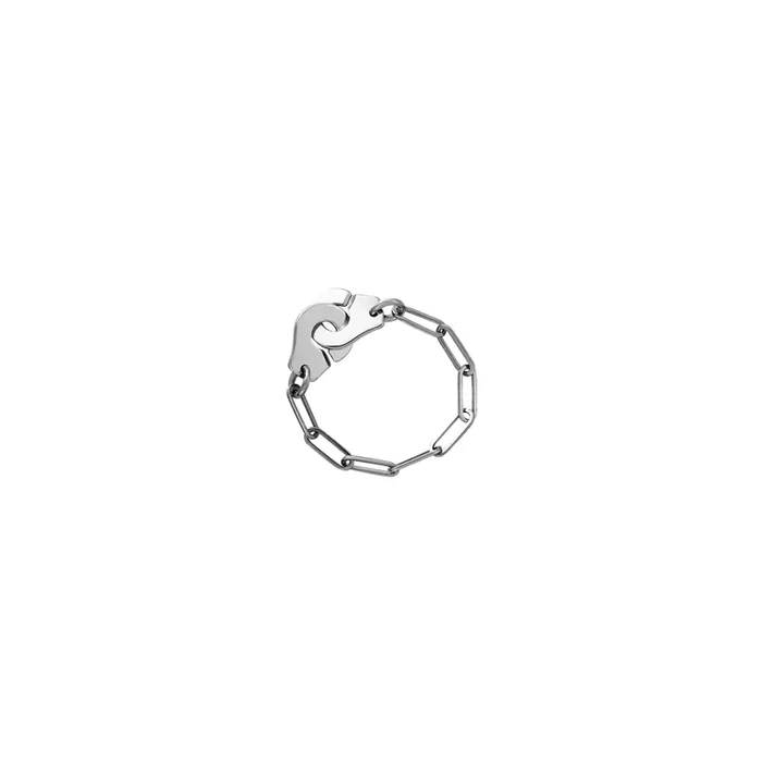 Menottes dinh van R7 ring on chain in white gold – Lepage