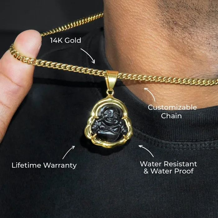 Mens Jewelry – 14K Gold Buddha Necklace | Appx. 12 Grams