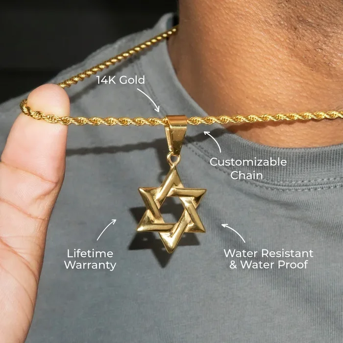 Mens Jewelry – 14K Gold Star of David Necklace | Appx. 5.5 Grams