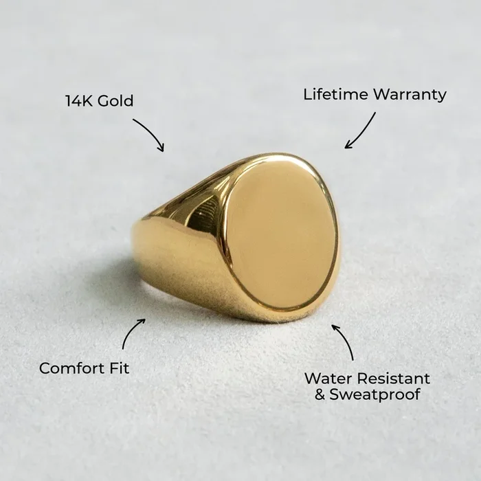 Mens Jewelry – Signet Gold Pinky Ring | 36 Grams