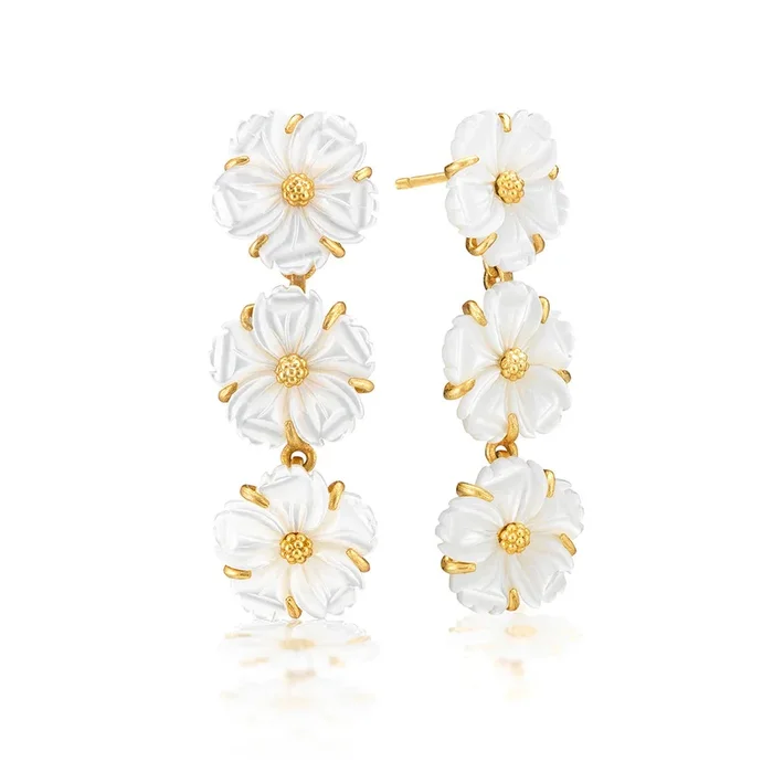 Mermaid Garden Petite Linear Earrings – MOP