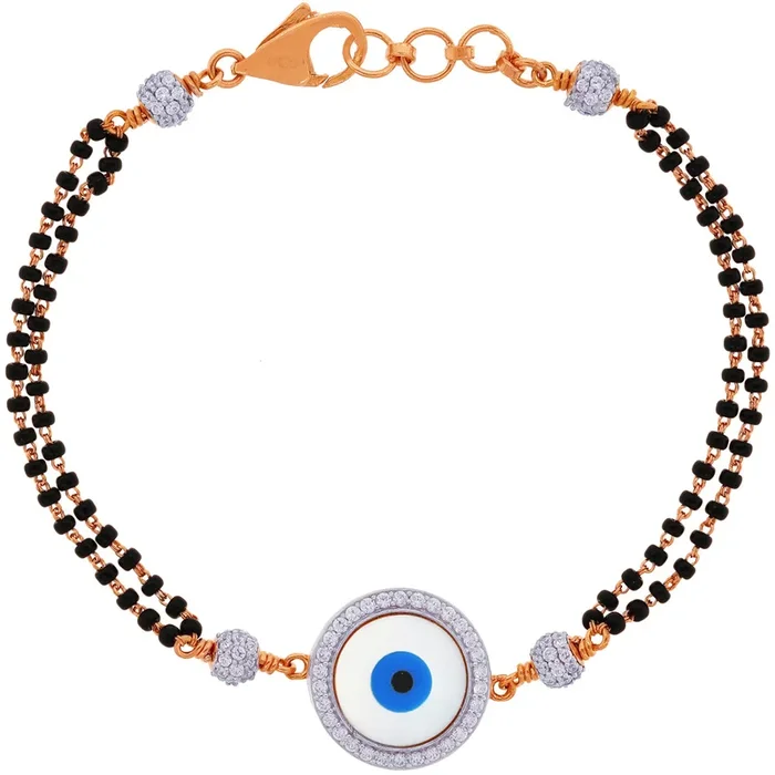 Mesmerizing Evil Eye Bracelet with CZ in 18K Rose Gold