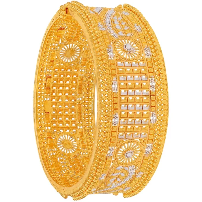 Mesmerizing Two tone Openable Kara in 22K Gold
