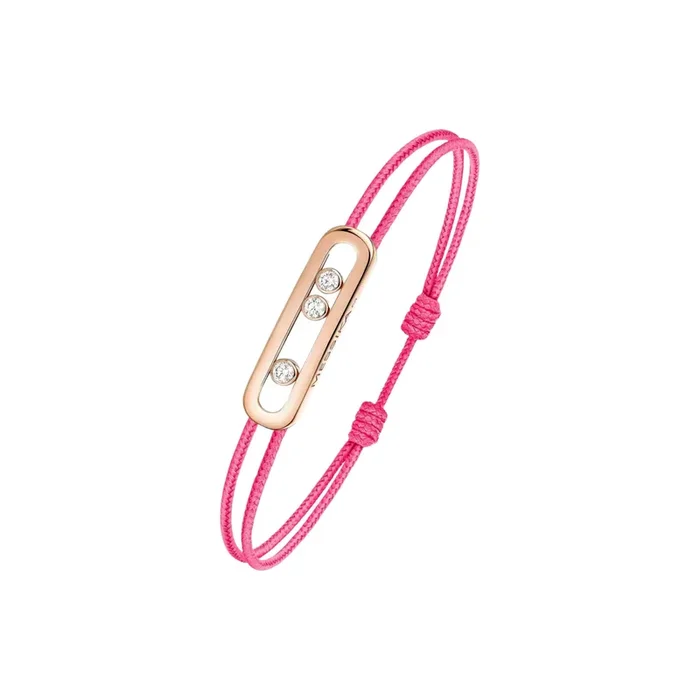Messika Care(s) women’s bracelet Pink cord in rose gold and diamonds – Lepage