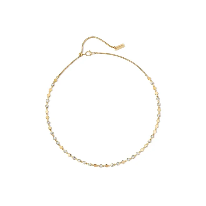 Messika D-Vibes small necklace in yellow gold and diamonds – Lepage