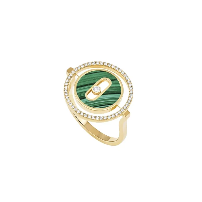 Messika Lucky Move PM ring in yellow gold, malachite and diamonds | Lepage