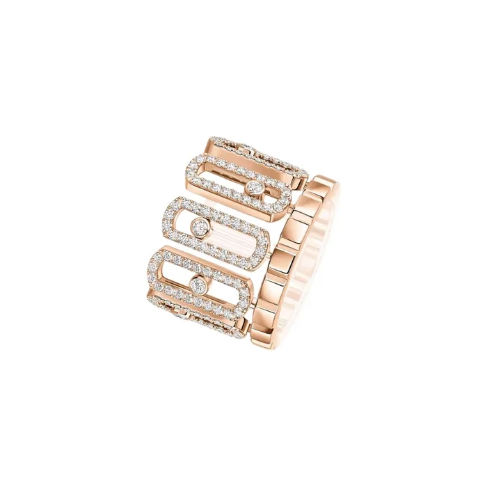 Messika Move Iconica Pavée ring in rose gold and diamonds – Lepage