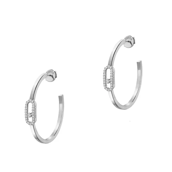 Messika Move Uno hoop earrings PM white gold and diamond – 12485G – Lepage