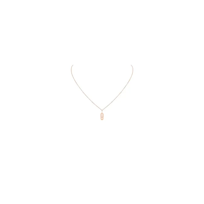 Messika Move Uno long necklace in rose gold and diamonds – Lepage