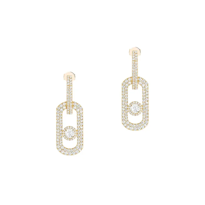 Messika So Move XL pavé earrings in yellow gold and diamond – Lepage