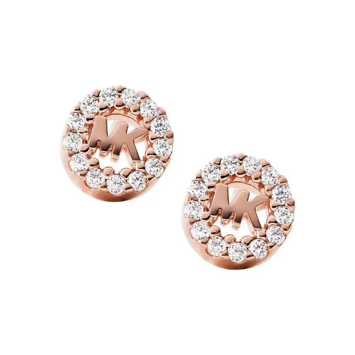 Michael Kors Rose Gold Plated Sterling Silver Premium Logo Stud Earring