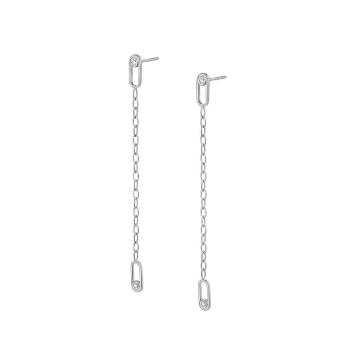 Michael M 14k Yellow Gold Chain Diamond Drop Earrings