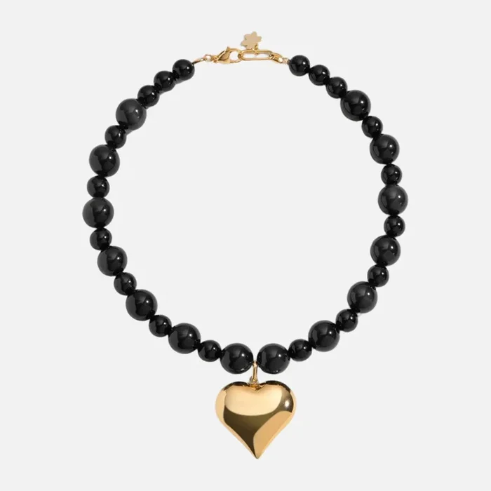 Midnight Heart of Gold Necklace