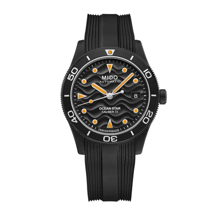 Mido Ocean Star 39 automatic watch black dial rubber strap 39 mm M026.907.37.051.00 – Lepage