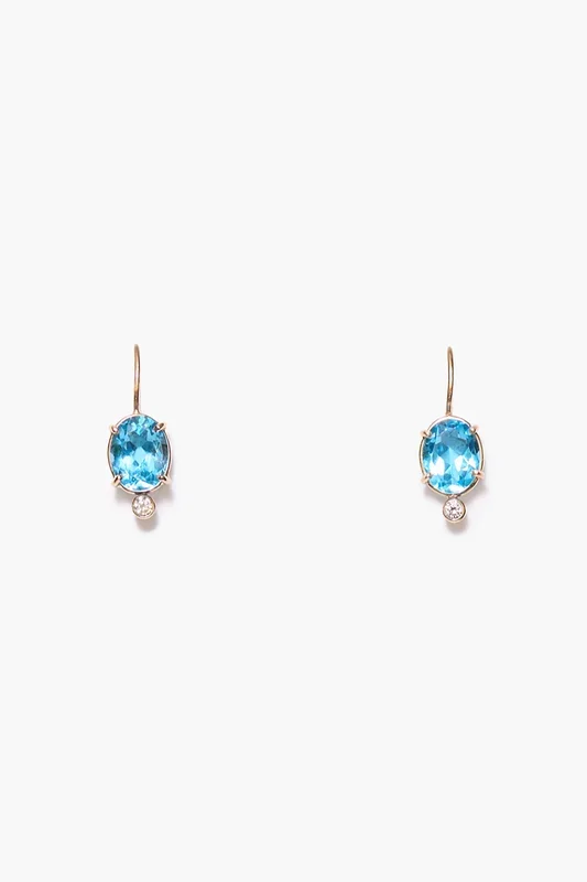 Mini Chapel Earrings Blue Topaz